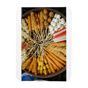 Imán comida callejera de un mercado asiático
