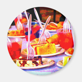 Imán Comida de arte pop pastel snacks tenedores colorid