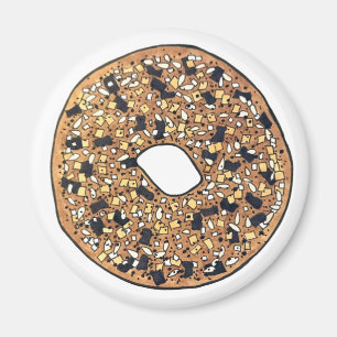Imán Comida de desayuno Todo Poppy Sesame Seed Bagel