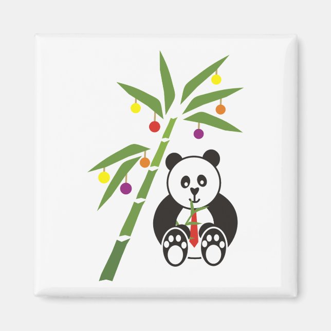 Imán Comida de Navidades de Panda (Frente)