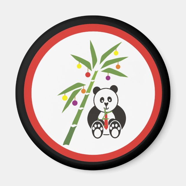 Imán ¡Comida de Navidades de Panda! (Frente)