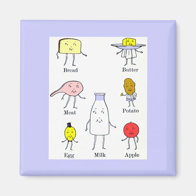 Imán Comida favorita arte de cocina vintage (Frente)