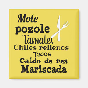 Imán comida popular mexicana