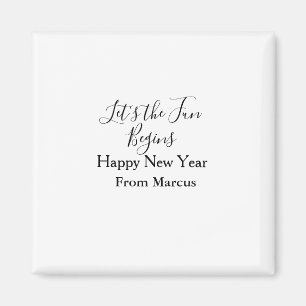 Imán comienza la diversión feliz año nuevo nombre año s