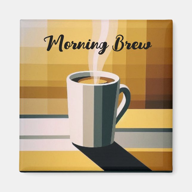 Imán Comienza tu día con café  (Frente)