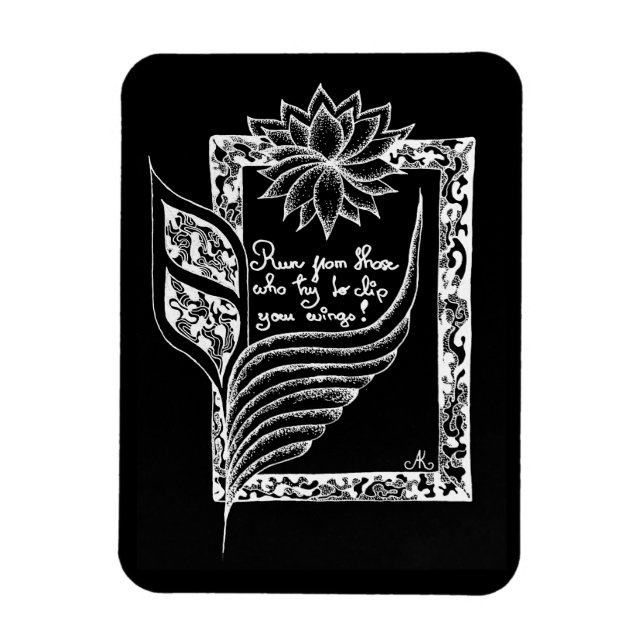 Imán comillas inspiradoras rojas (Vertical)