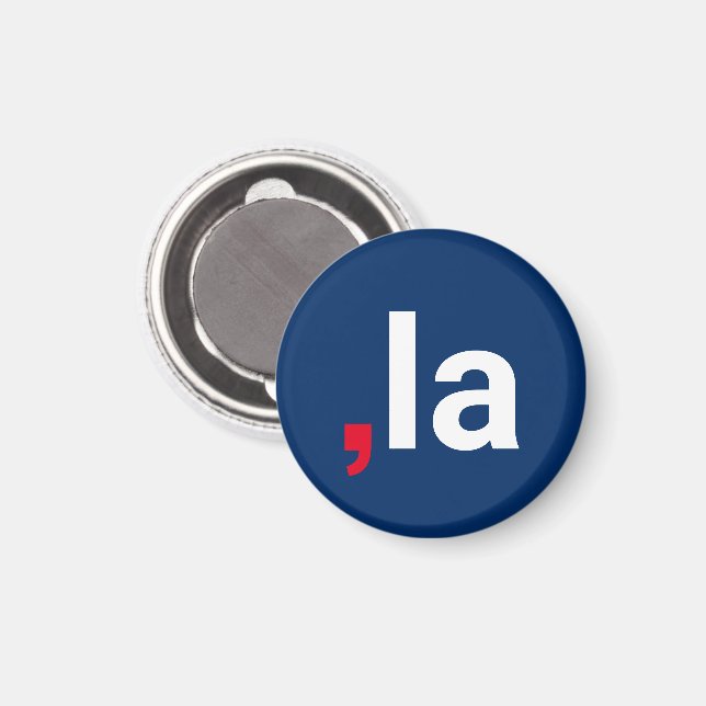 Imán Comma La kamala pronunciación divertida azul rojo  (Anverso/Reverso)