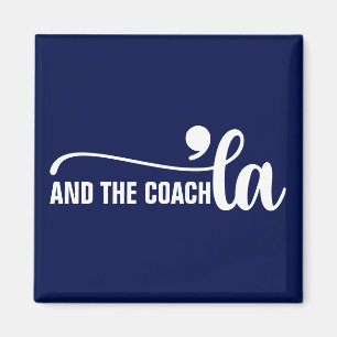 Imán Comma la y entrenador   Kamala Harris Coach Blue