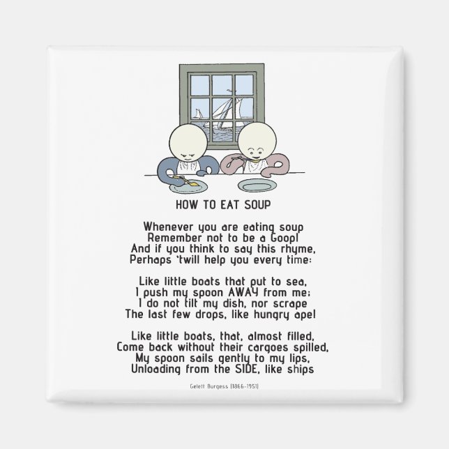 Imán Cómo comer sopa - Los dientes (Frente)