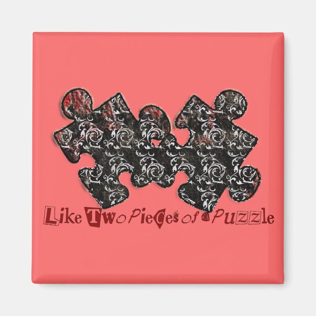 Imán Como dos piezas de un rompecabezas (Frente)