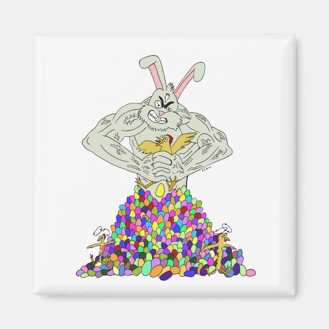 Imán Cómo el conejo de Pascua obtiene sus huevos (Frente)