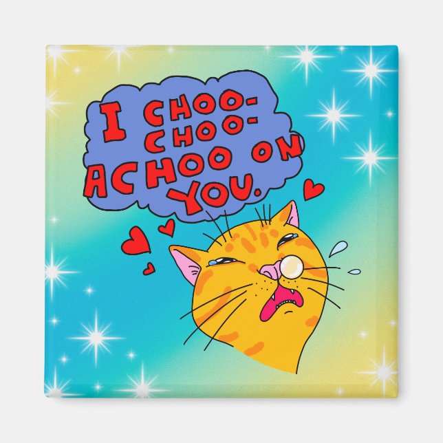 Imán Cómo elegir un gato Naranja que te elija un texto  (Frente)