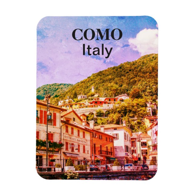 Imán Como en el recuerdo de Italia (Vertical)