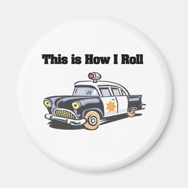 Imán Cómo hago el rollo (coche policial/policía) (Frente)