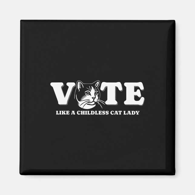 Imán Como una dama de gato sin hijos, divertida votació (Frente)