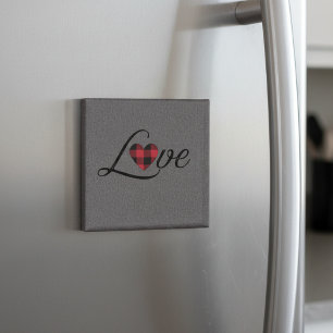 Imán Cómodo patrón de Knit de Amor Rojo