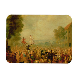 Imán Compañía de actores que se realizan en una cuerd