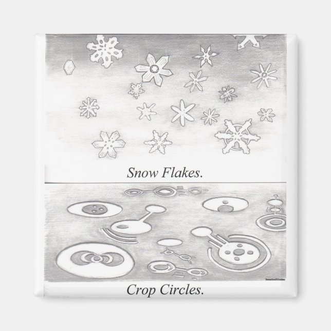 Imán Comparación entre copos de nieve y círculos de cul (Frente)