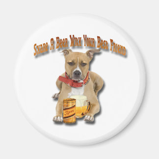 Imán Comparta Una Cerveza Con American Staffordshire Te