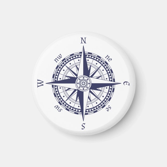 Imán Compass Rosa Blue Stripes (Frente)