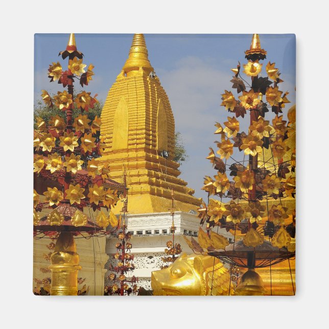 Imán Complejo Shwe Zigon Pagoda en Bagan (Pagan), (Frente)