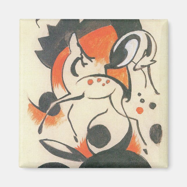 Imán Composición con dos ciervos por Franz Marc (Frente)