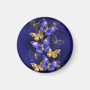 Imán Composición con mariposas de zafiro