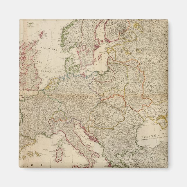 Imán Composición de Europa con cuadros estadísticos (Frente)