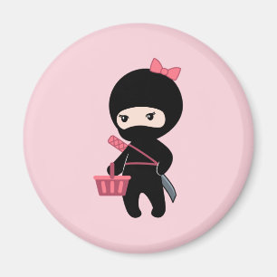 Imán Comprando Chica Ninja en rosa