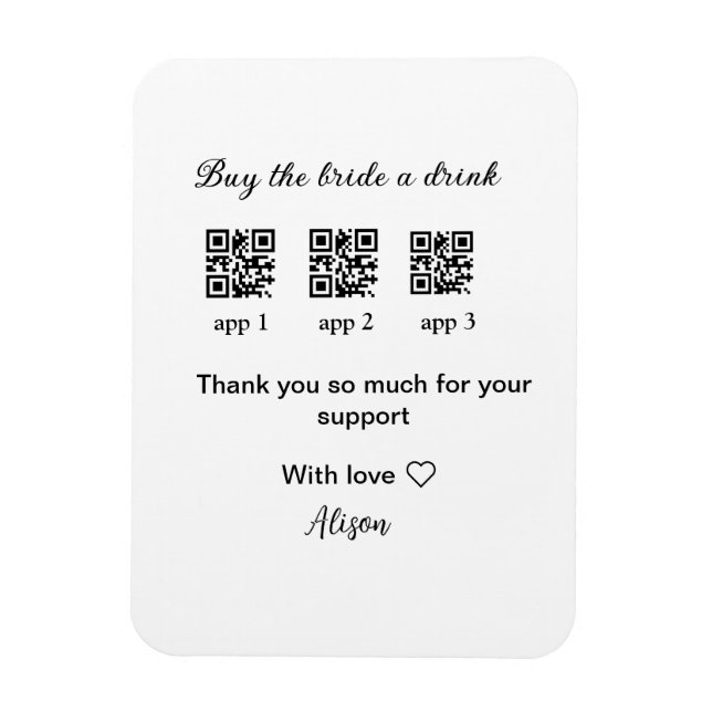 Imán comprar novia una bebida escanear código QR gracia (Vertical)