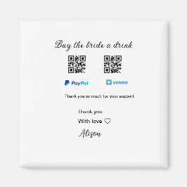 Imán Comprar una bebida a la novia donación QR Venmo Pa