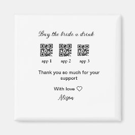 Imán comprar una bebida a la novia escanear código QR g