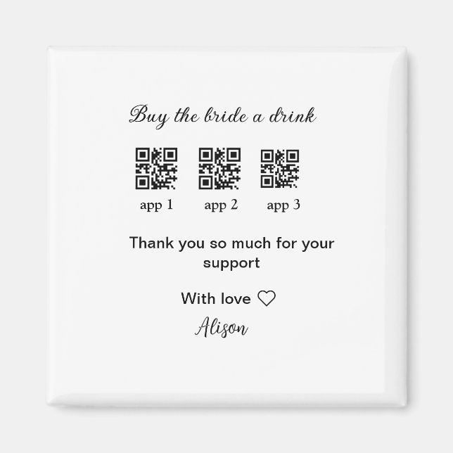 Imán comprar una bebida a la novia escanear código QR g (Frente)