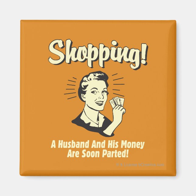 Imán Compras: Esposo y su dinero (Frente)