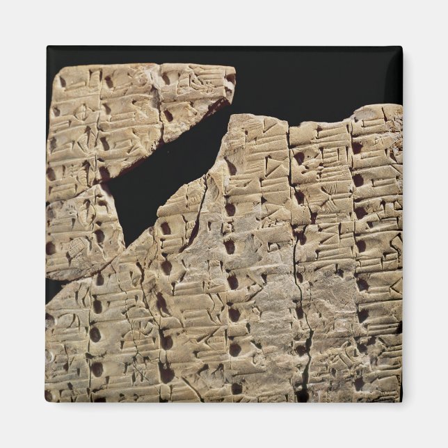 Imán Comprimido con escritura cuneiforme, de Uruk (Frente)