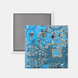 Imán Computer Geek Circuit Board Blue