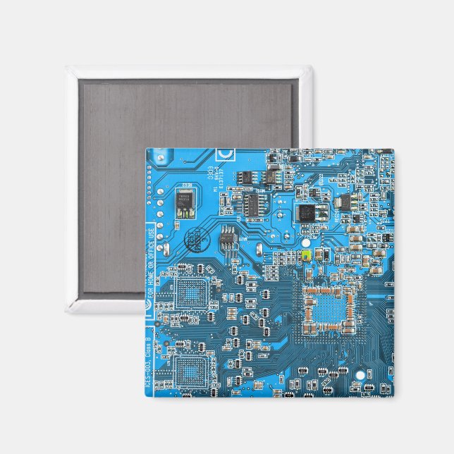 Imán Computer Geek Circuit Board Blue (Anverso/Reverso)