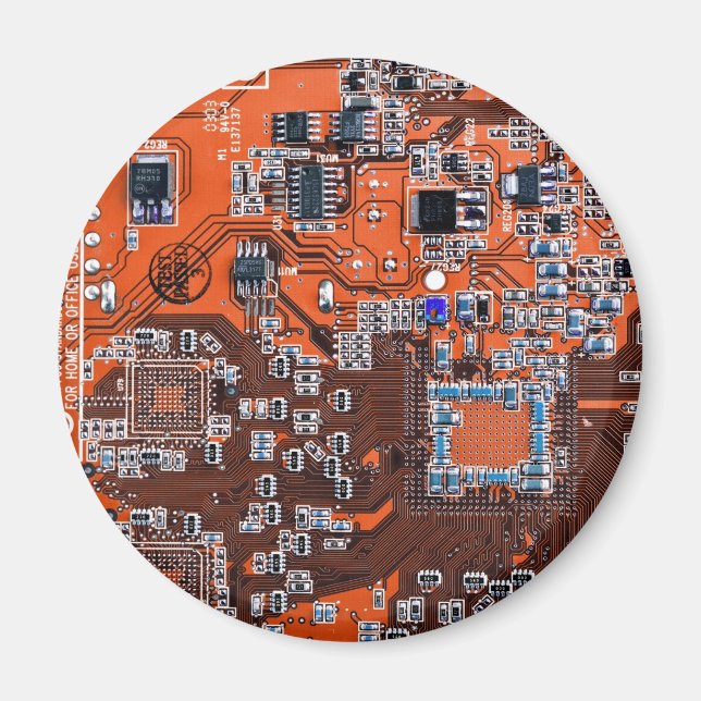 Imán Computer Geek Circuit Board Orange (Frente)