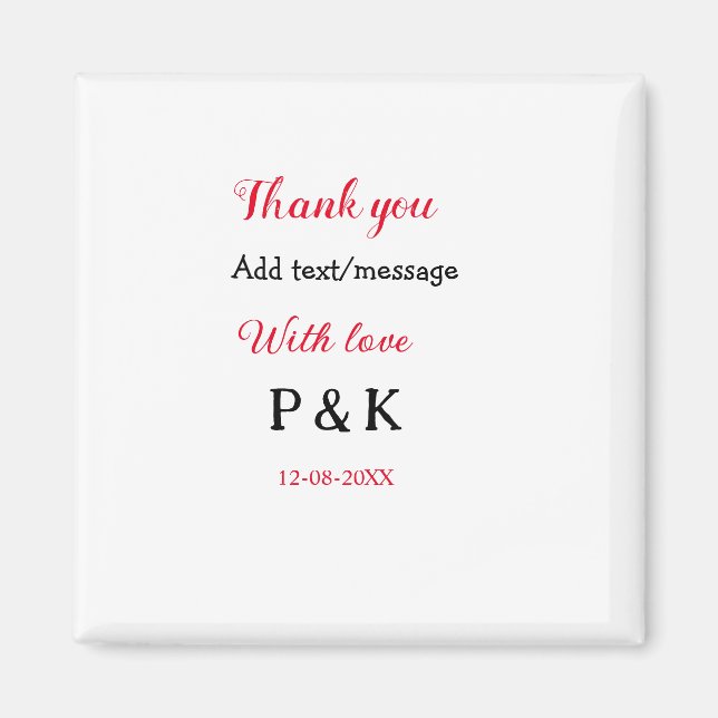 Imán Con amor agregar carta de nombre de pareja gracias (Frente)
