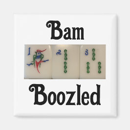 Imán con baldosas de bambú - mahjong - bambozal