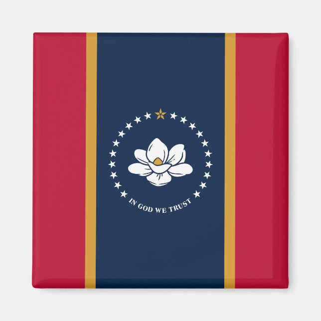 Imán con Bandera de Mississippi (Frente)