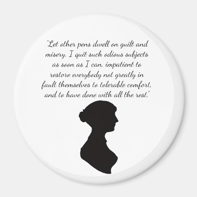 Imán con cita de Jane Austen (Frente)