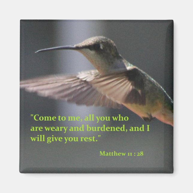 imán con colibrí - dales descanso (Frente)