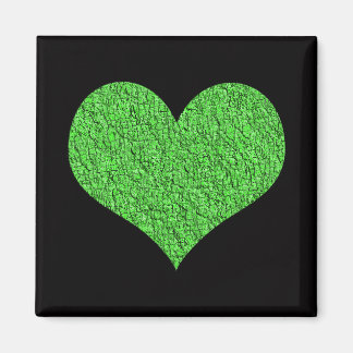 Imán con corazón de textura verde