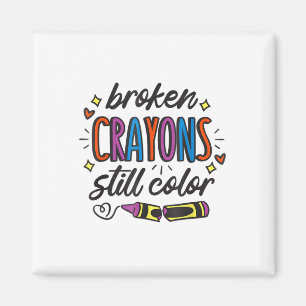 Imán Con Crayones Rotos Todavía Colorean Prevención del