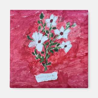 Imán con diseño botánico