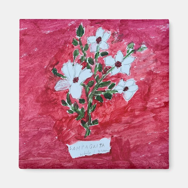 Imán con diseño botánico (Frente)