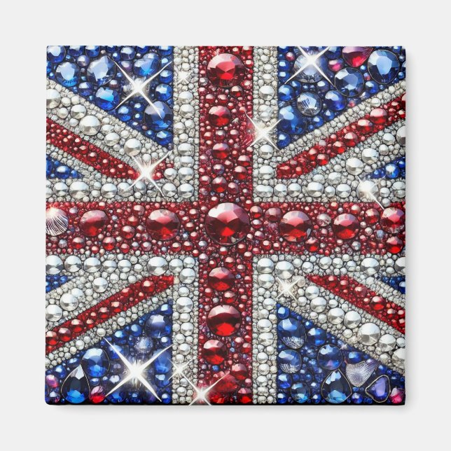 Imán con diseño de colores británicos (Frente)