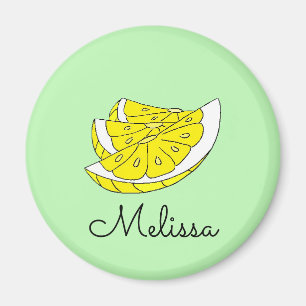 Imán con diseño de la rebanada del limón de la