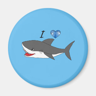 Imán con diseño lindo de los tiburones del amor